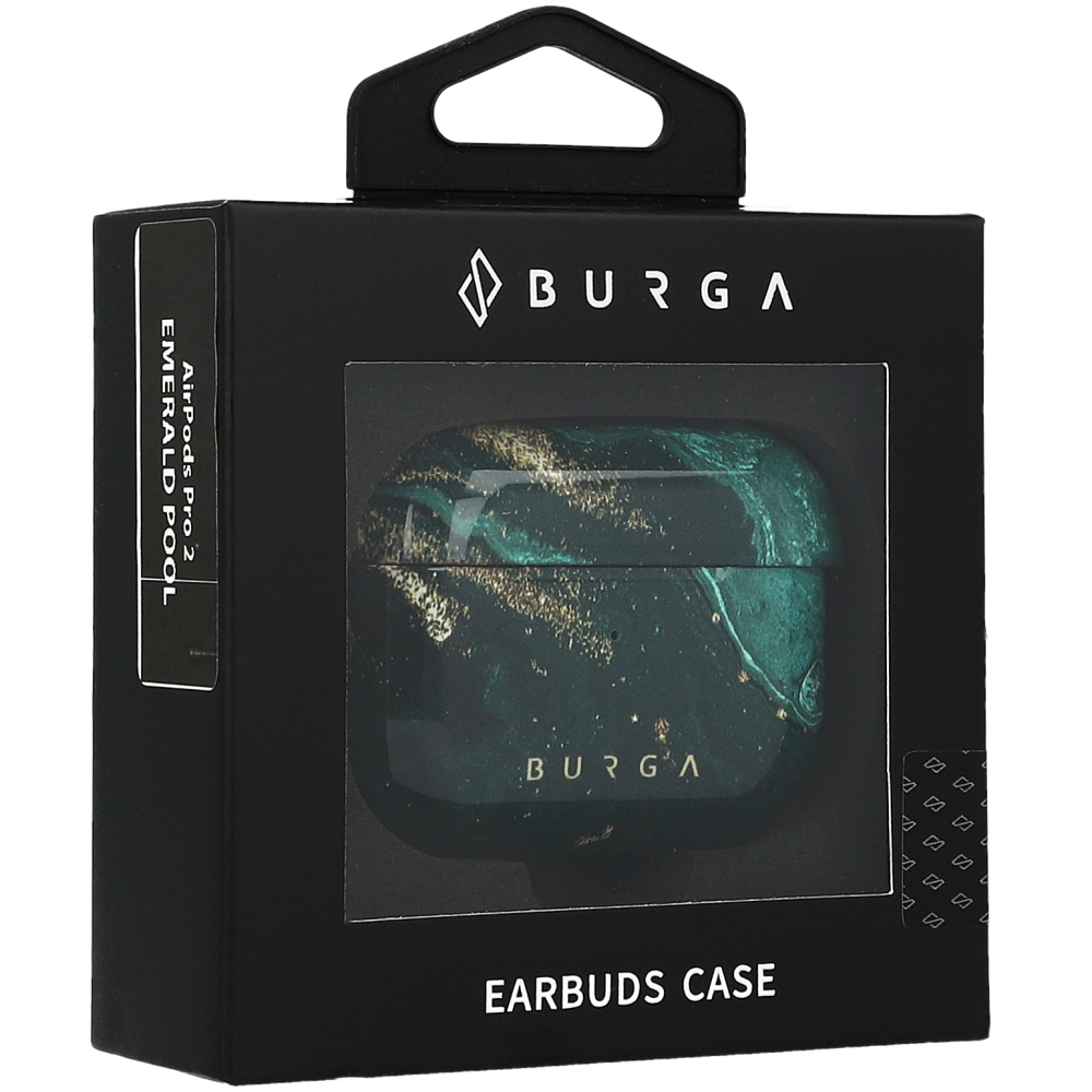 Ekskluzywne etui Burga Emerald Pool do Air Pods Pro 2, wielokolorowy morski